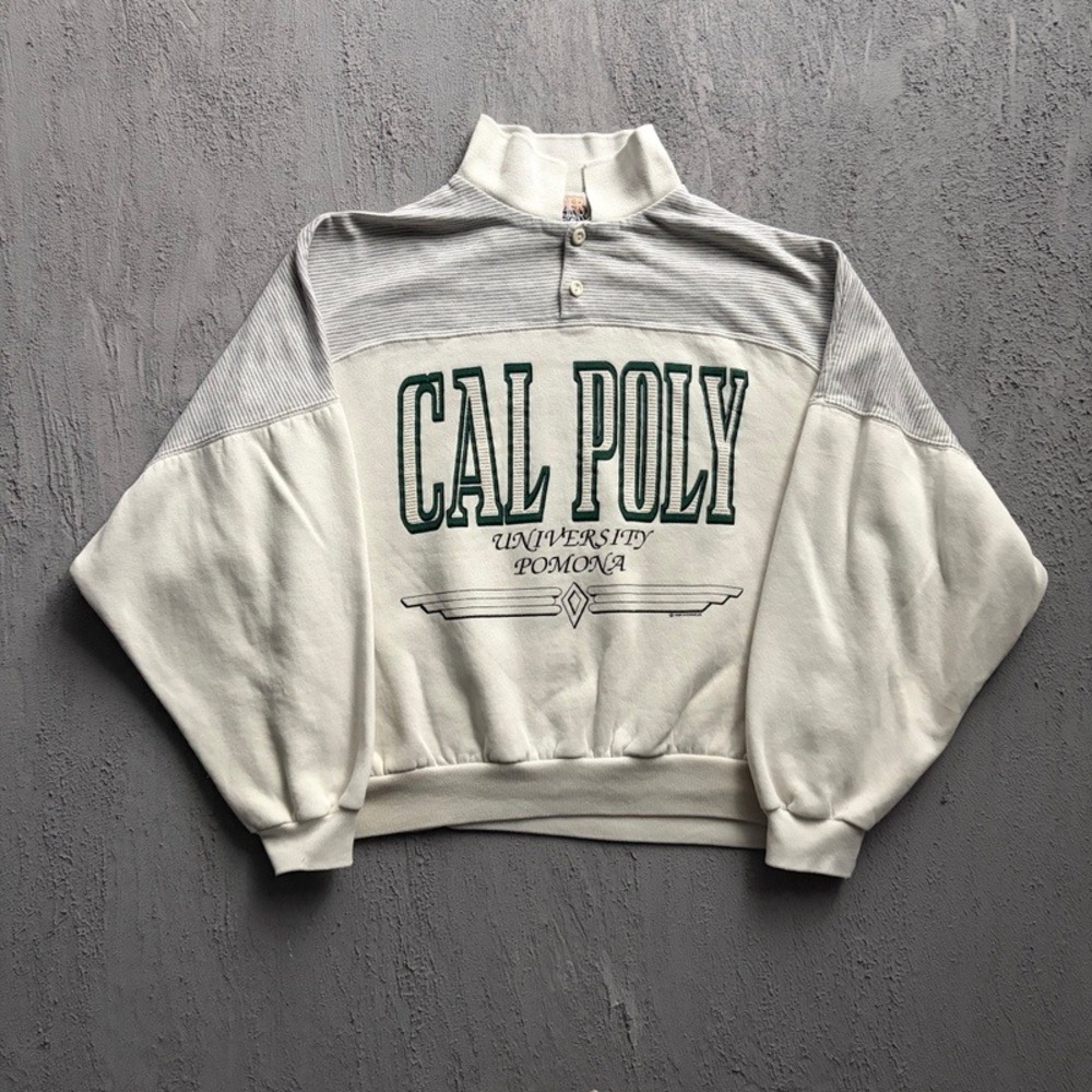 Vintage Cal Poly University Pomona Sweatshirt Large White 1990s